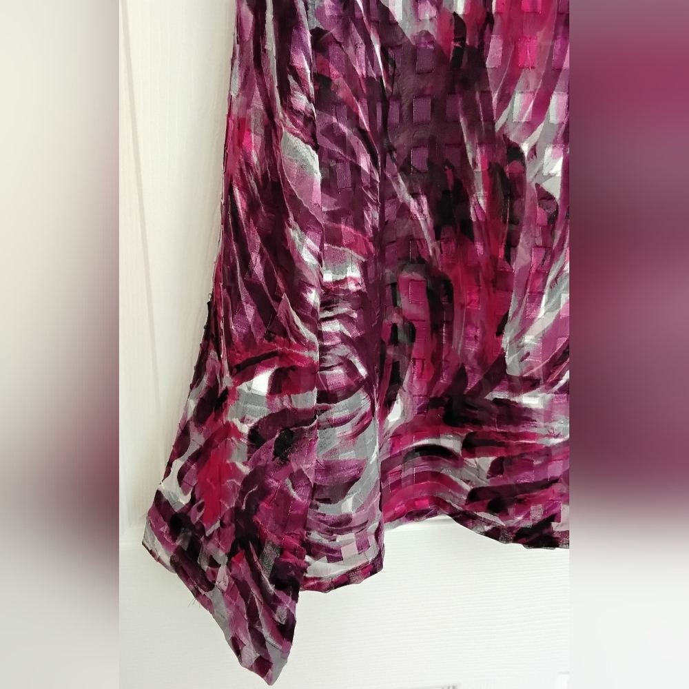 Ruby Rd. Purple / Silver Abstract Button-Front Blouse - Picture 5 of 7